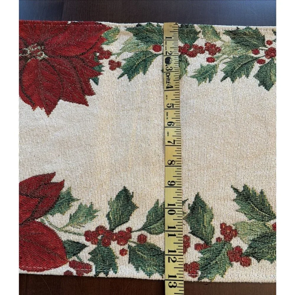 Christmas Poinsettia Table Runner 70x13